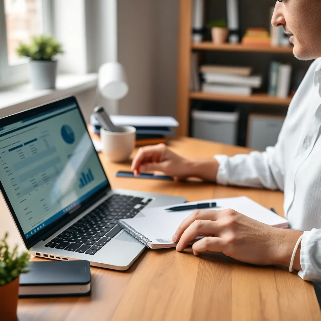 Persoon die investeringsapp bekijkt met aandelengrafieken op tablet