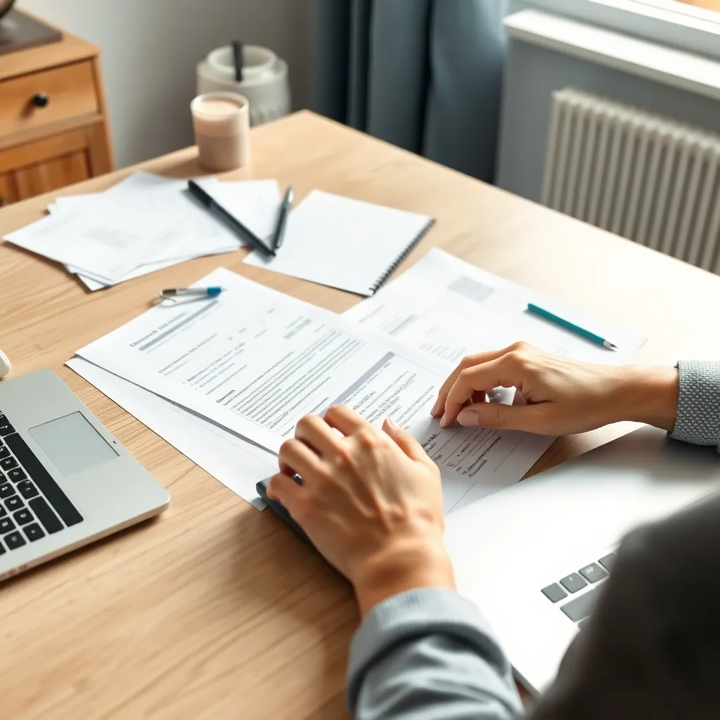 Senior koppel dat pensioendocumenten bestudeert