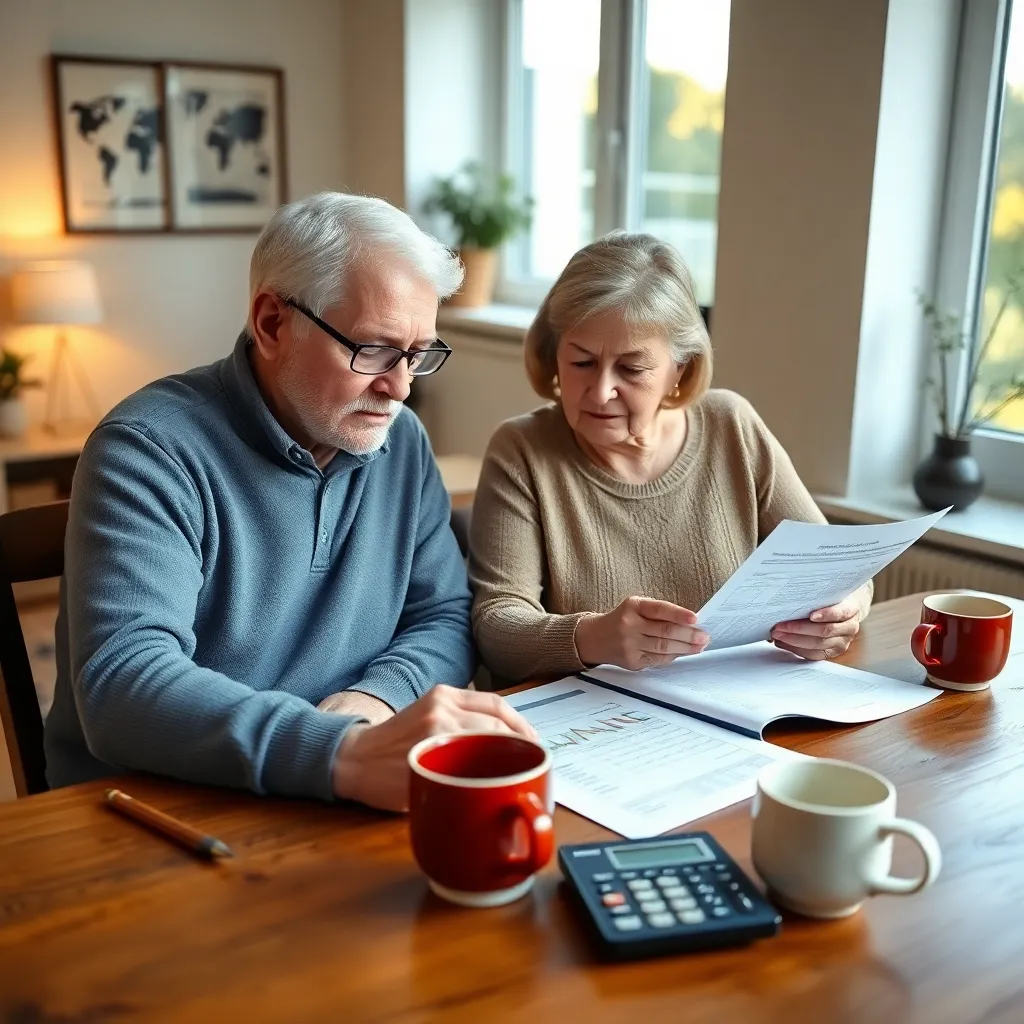 Pensioenplanning met financiële documenten op tafel